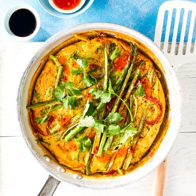 Rice noodle omelette