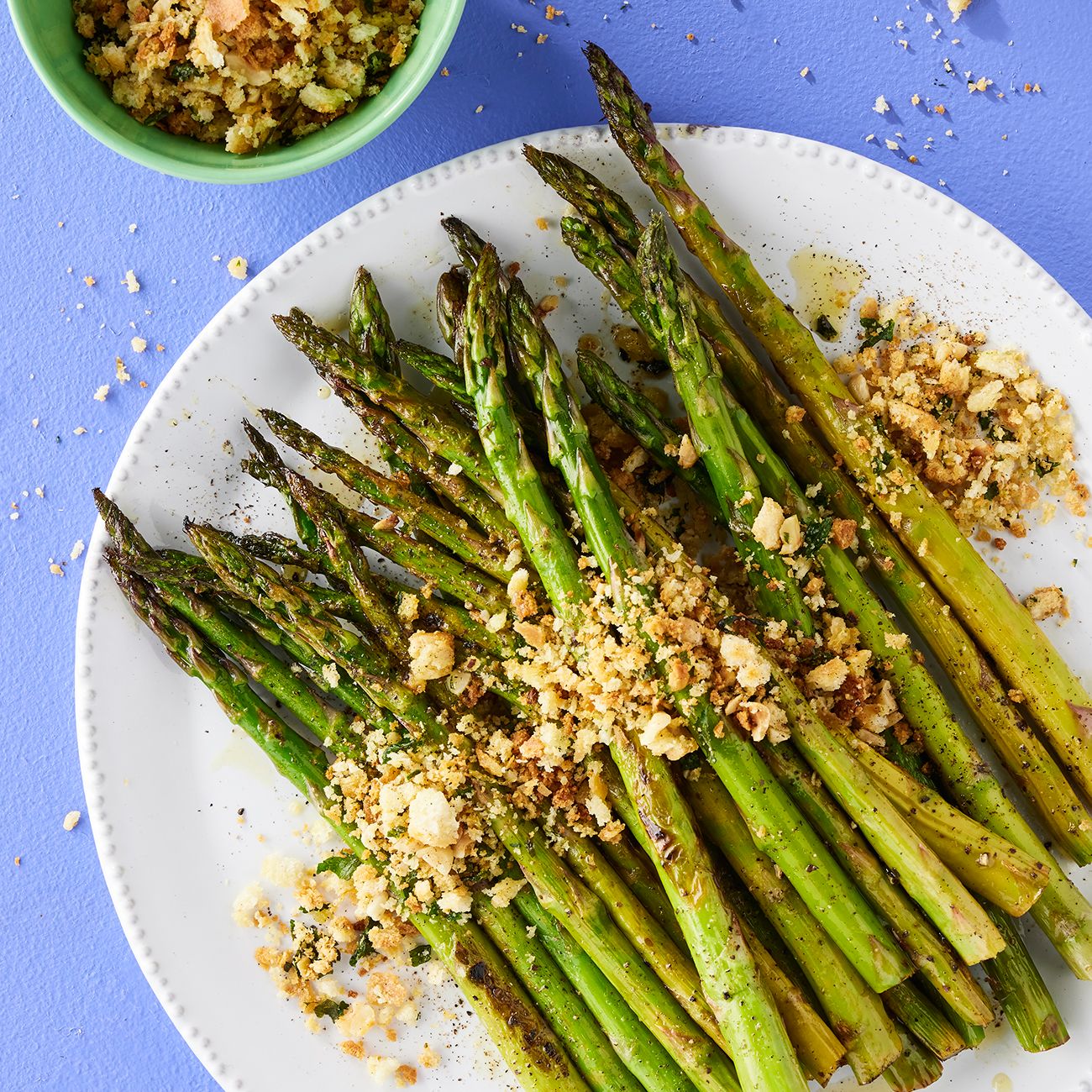 Roasted Asparagus With Hazelnut Pangrattato