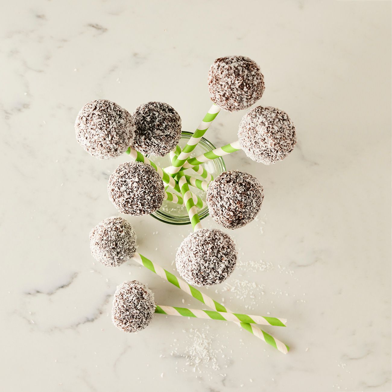 Vegan Choc Lamington Pops