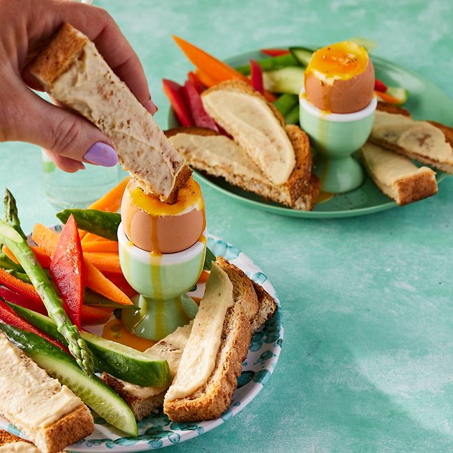 Boiled Egg With Rainbow Soldiers