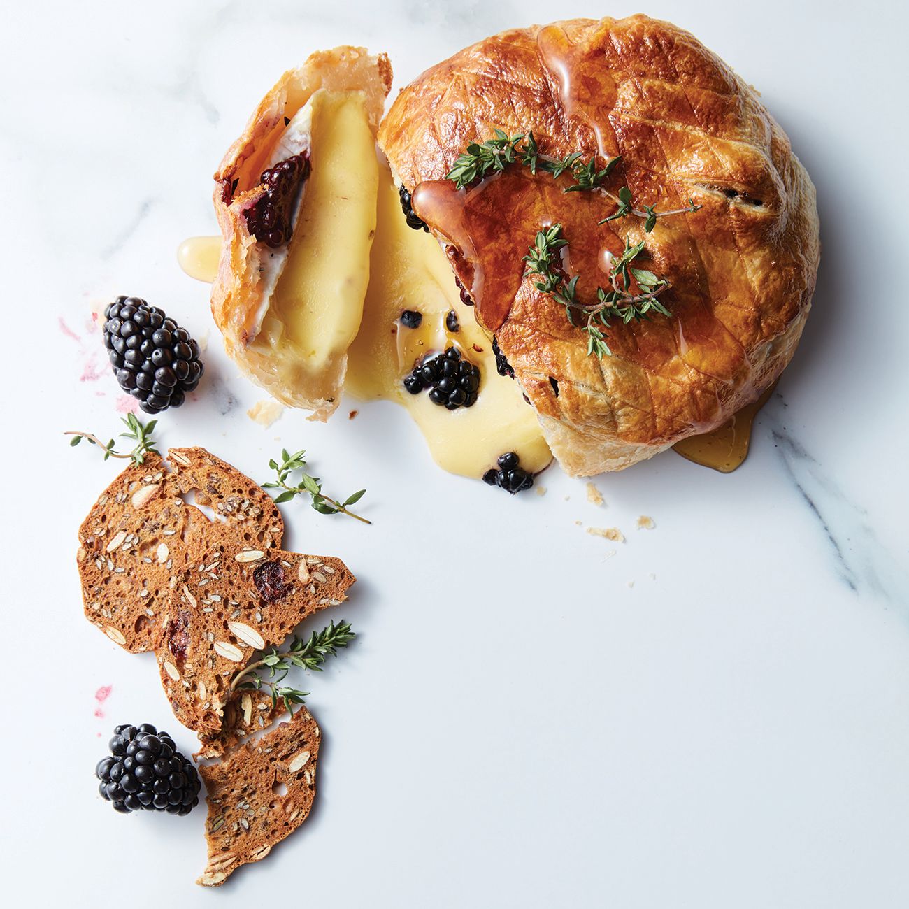 Air-Fryer Thyme & Blackberry Baked Brie