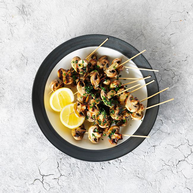 Barbecued Garlic Mushrooms