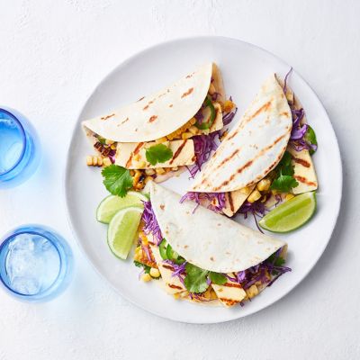 Chargrilled Haloumi & corn tacos