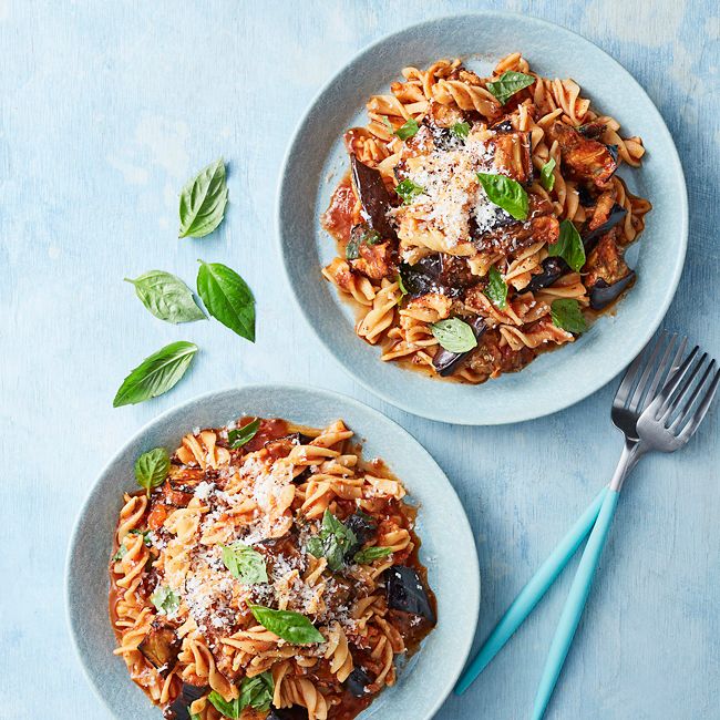 Eggplant, Tomato & Basil Pasta