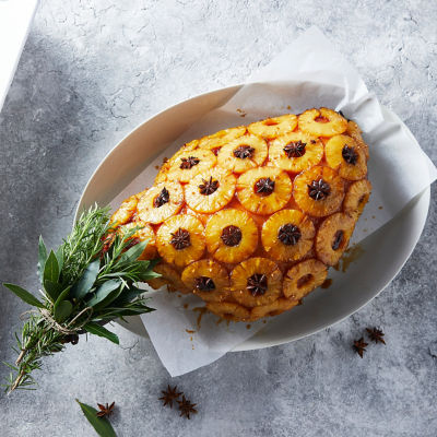Pineapple & rum glazed ham