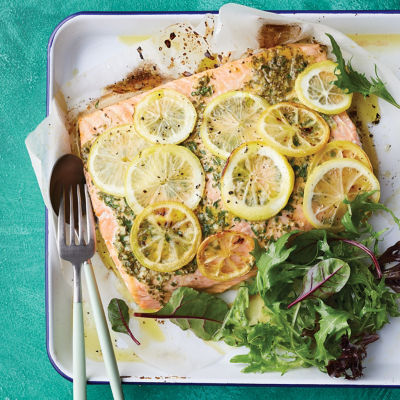 Baked Salmon with Truffle Mustard