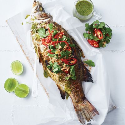 Barbecued Barramundi with Green Thai Dressing