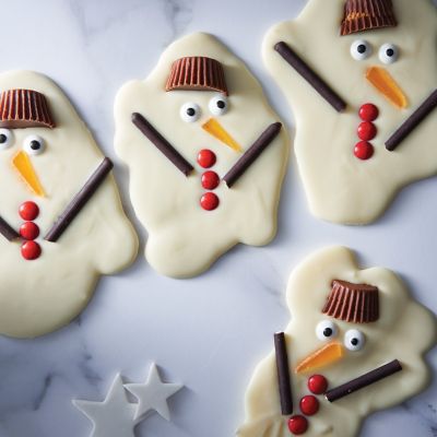 Melted Snowman Chocolate Bark