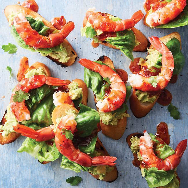 Prawn, Avocado & Sweet Chilli Crostini