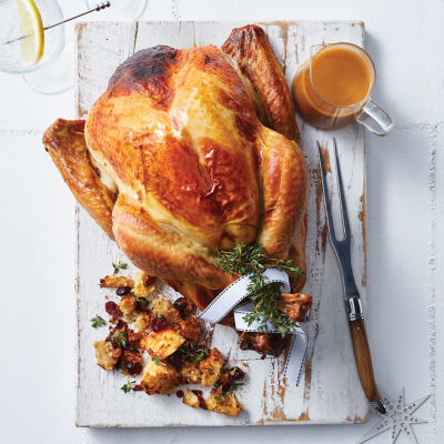 Roast Turkey Stuffed with Cranberries, Pecans & Thyme