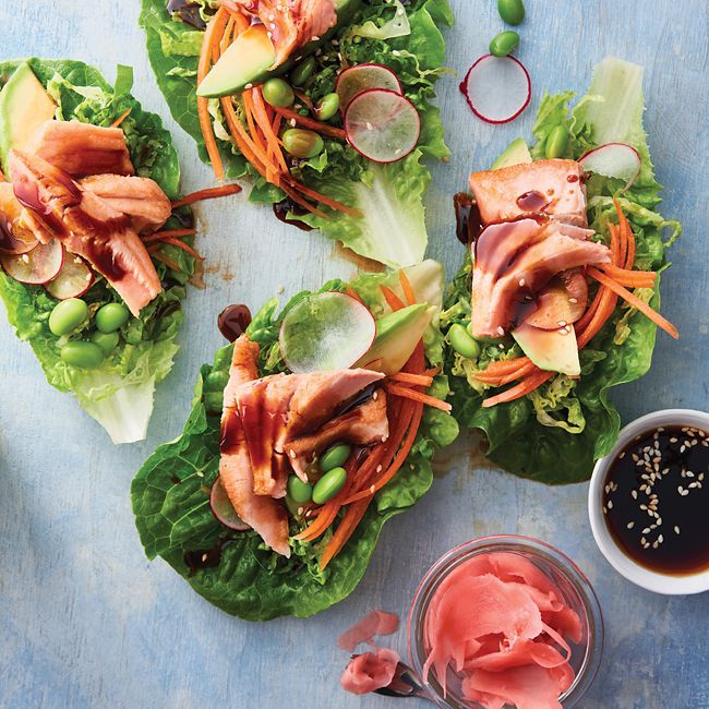 Salmon & Sesame Poke Salad Cups