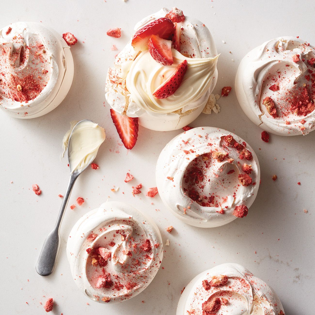 Strawberry & Cream Meringues