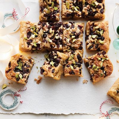 Walnut & Cranberry Blondie