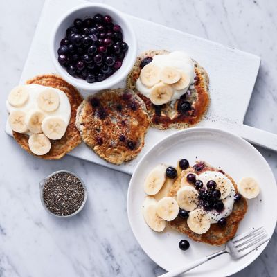 Chia, Blueberry & Banana Pancakes