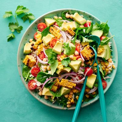 Grilled Corn, Avocado & Rice Salad