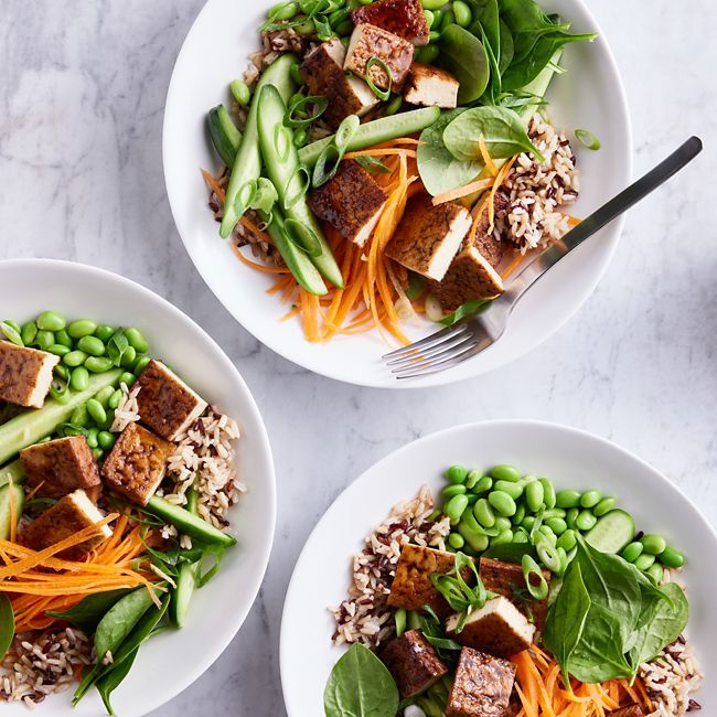 Healthier Honey-soy Tofu Bowl