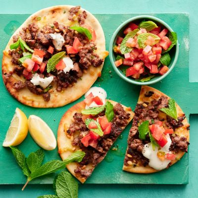Spiced Lamb Flatbreads with Lemon Yoghurt