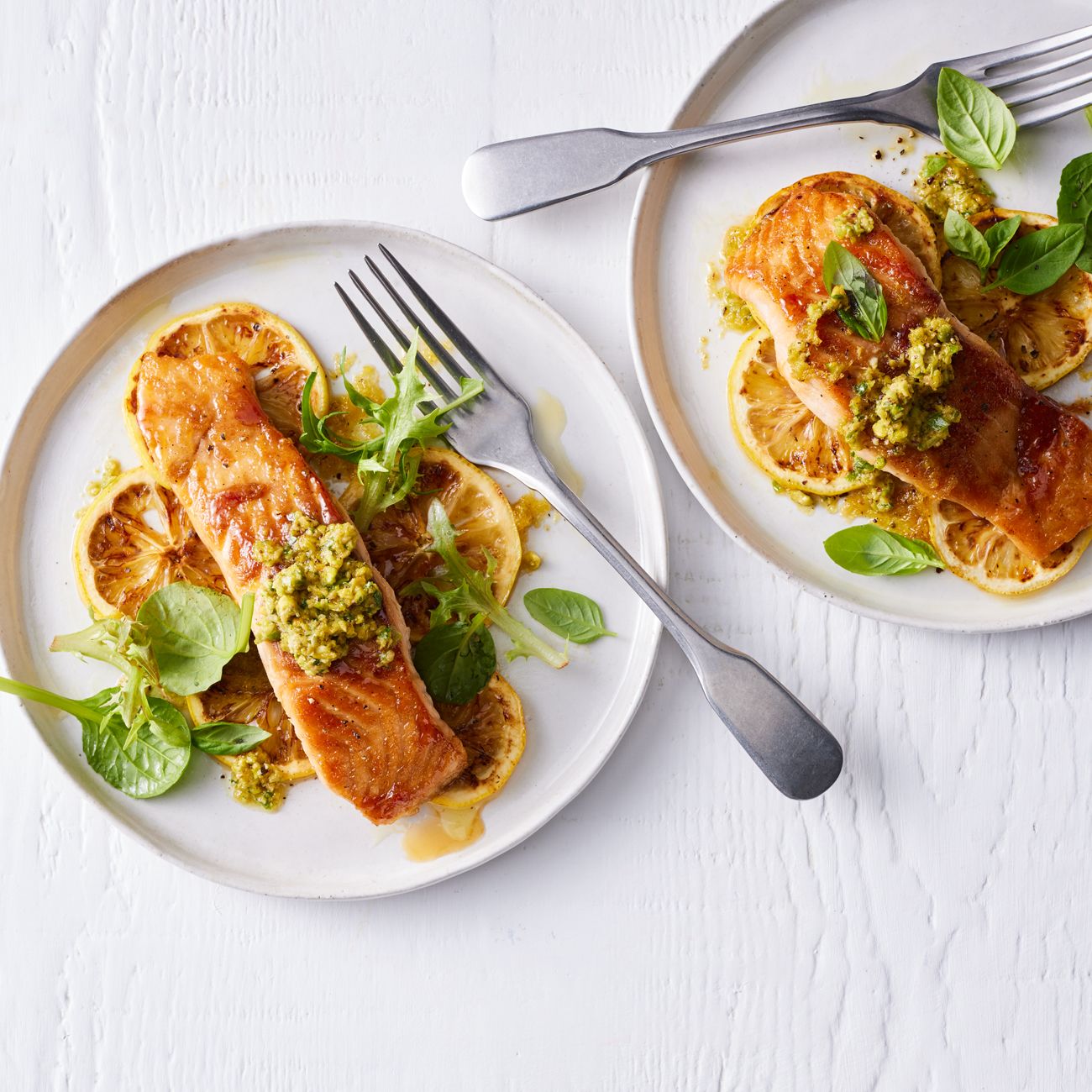 Baked Lemon Salad with Green Olive Tapenade