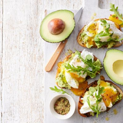 Cafe-style Smashed Avocado Toast with Poached Eggs