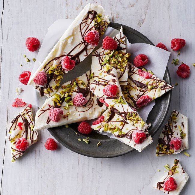 Frozen Yoghurt, Chocolate & Raspberry Bark