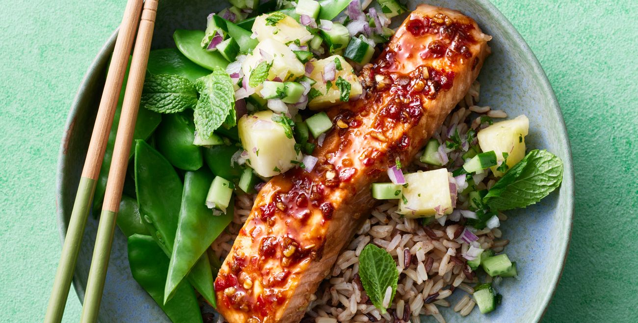 Healthier firecracker air fryer salmon