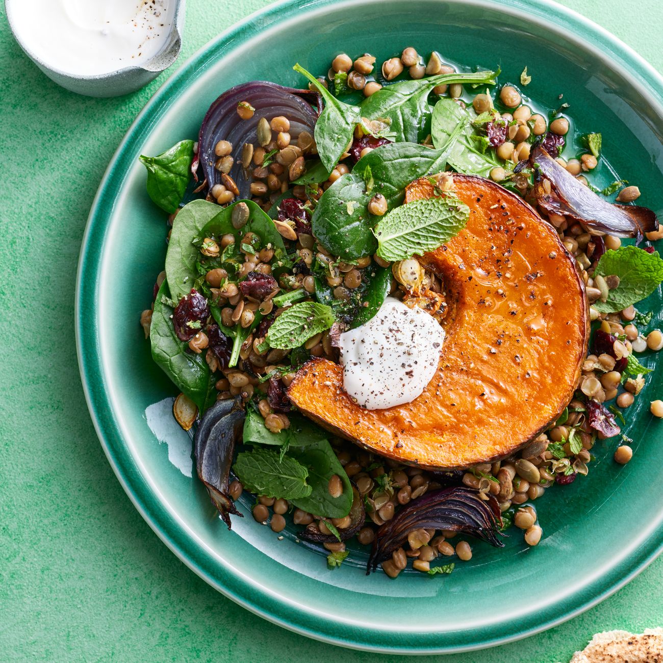 Healthier Roast Pumpkin & Lentil Salad