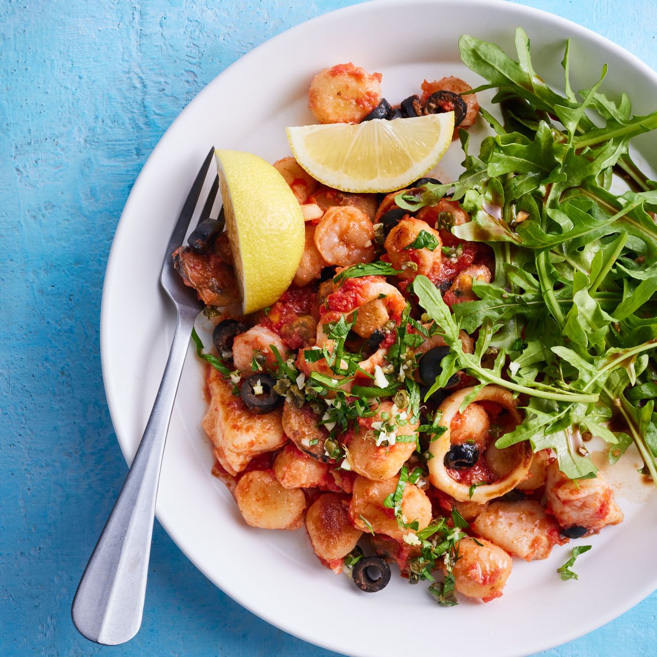 marinara gnocchi with fried caper gemolata