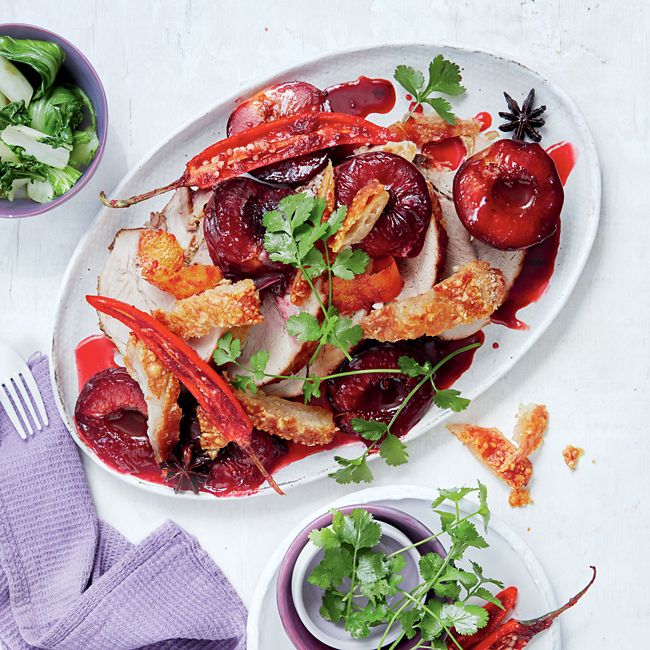 Sticky Asian Pork with Plums