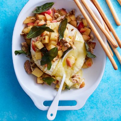 Baked Brie with Caramelised Apples, Walnuts & Crispy Sage