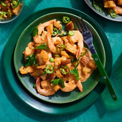 Garlic Prawns with Sourdough Croutons