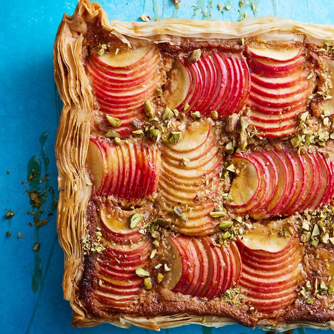Spiced Apple & Honey Rosewater Filo Tart