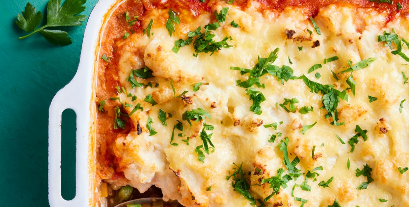 Moroccan-style lentil and cauliflower pie