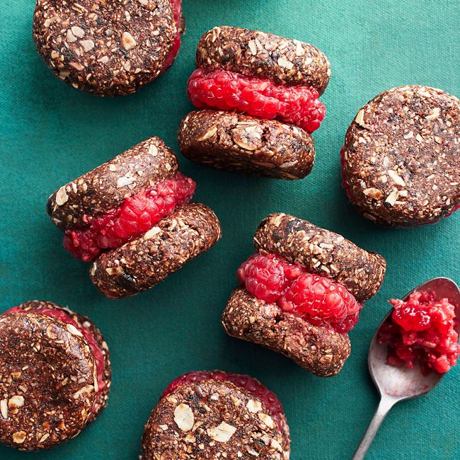 No-bake Cookie & Crushed Raspberry Cream Sandwiches