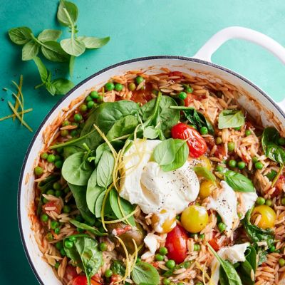 One-dish Risoni with Tomato & Basil