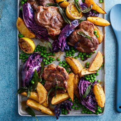 Pork, Lemon, Potato & Cabbage Traybake 