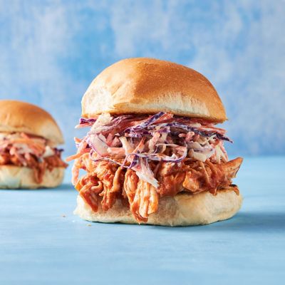 Slow-cooker Garlic & Herb Pulled Chicken Rolls 
