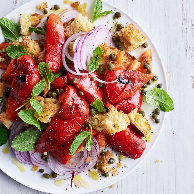 Chargrilled Capsicum Salad with Garlic Pangrattato