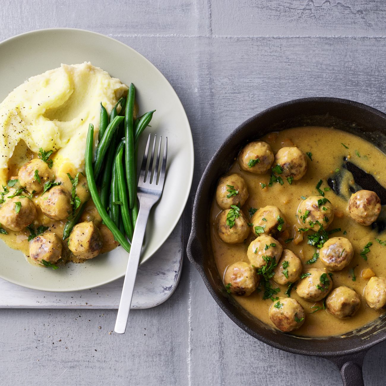 Honey-mustard Meatballs with Mash