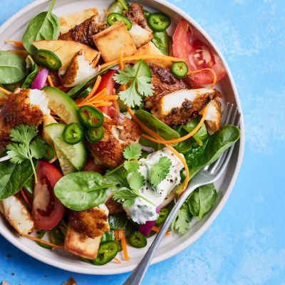 Tikka Fish with Naan Fattoush