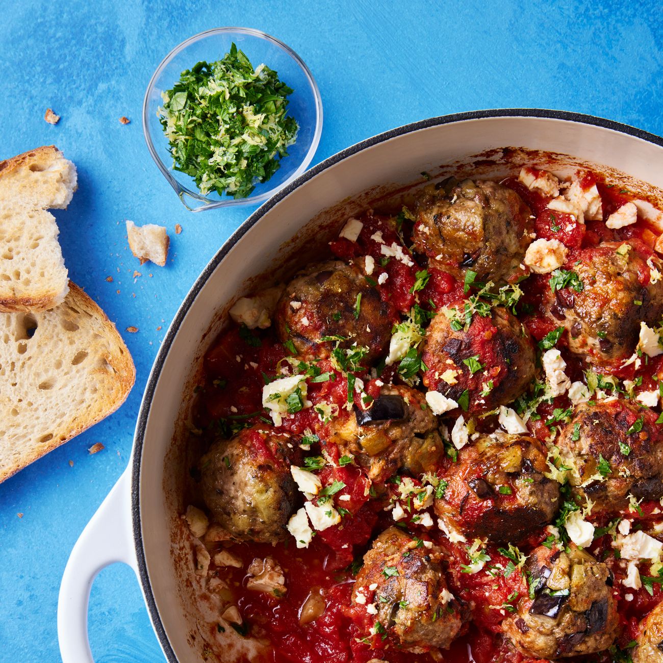 Baked Eggplant Meatballs with Gremolata