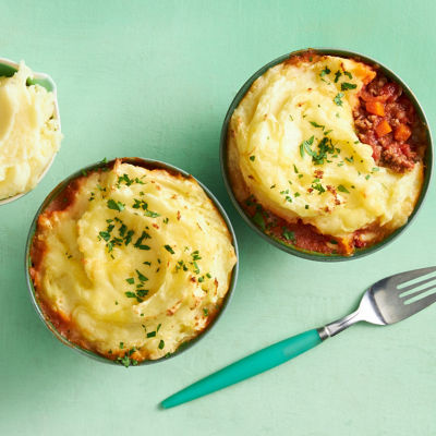 Bolognese Pot Pies with Cheesy Mash