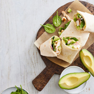 Grilled Chicken & Avocado Wraps with Herbed Ranch Dressing
