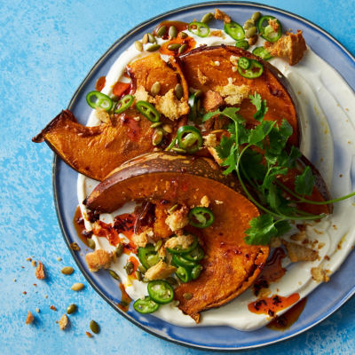 Roasted Pumpkin Salad with Chilli Labne