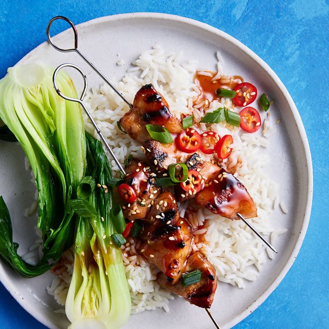 Sticky Chinese-style Pork Kebabs