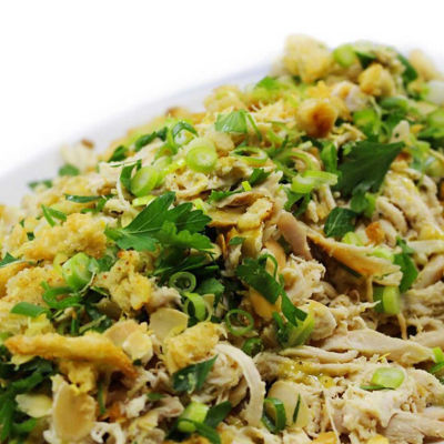 Marinated Chicken Salad with Toasted Almonds and Spring Onions