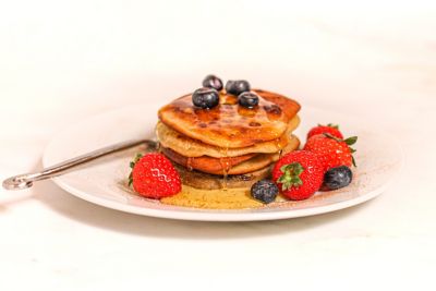 Vegan Cinnamon Roll Pancakes.