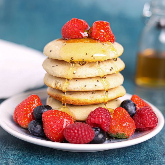 Chia Seed Pancakes with Dark Chocolate