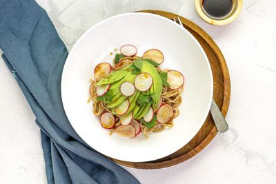 Soba Noodle Salad with Radish, Mint & Avocado.