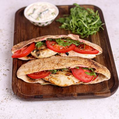 Chargrilled Chicken Kebab with Raita.