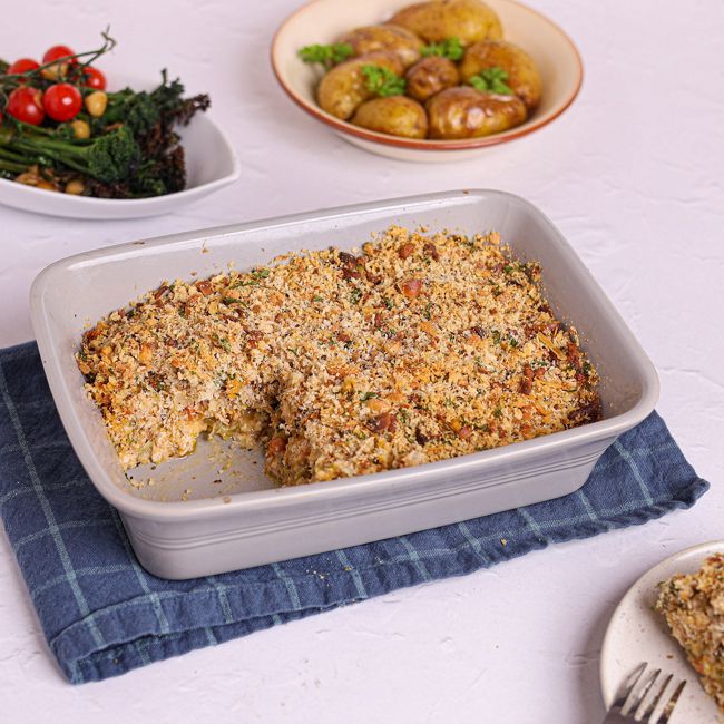 Chicken & Leek Bake with a Macadamia Crust